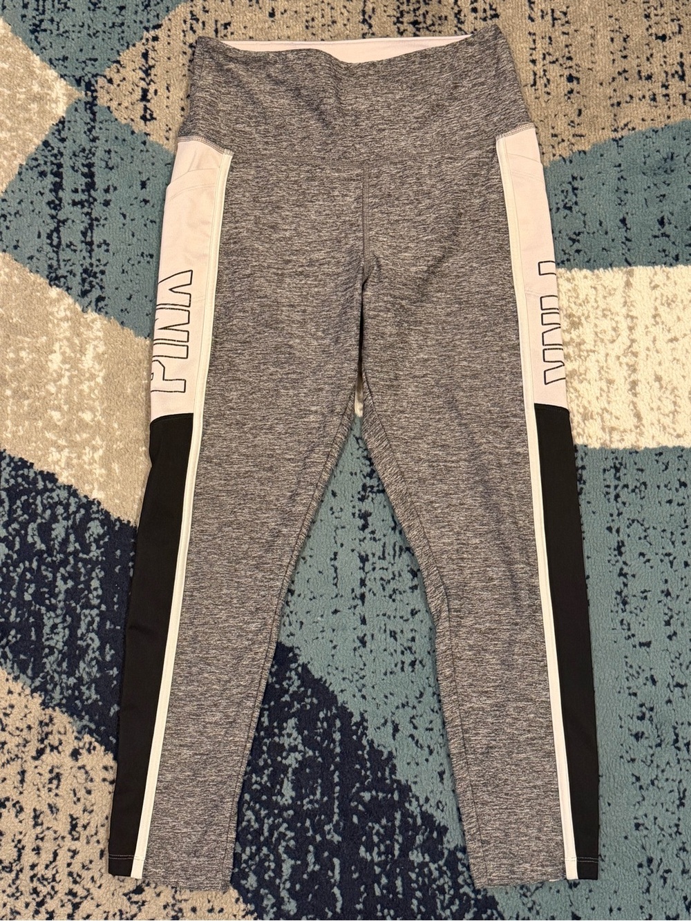 PINK Victoria’s Secret Ultimate Gray Colorblock High Rise Athletic Leggings